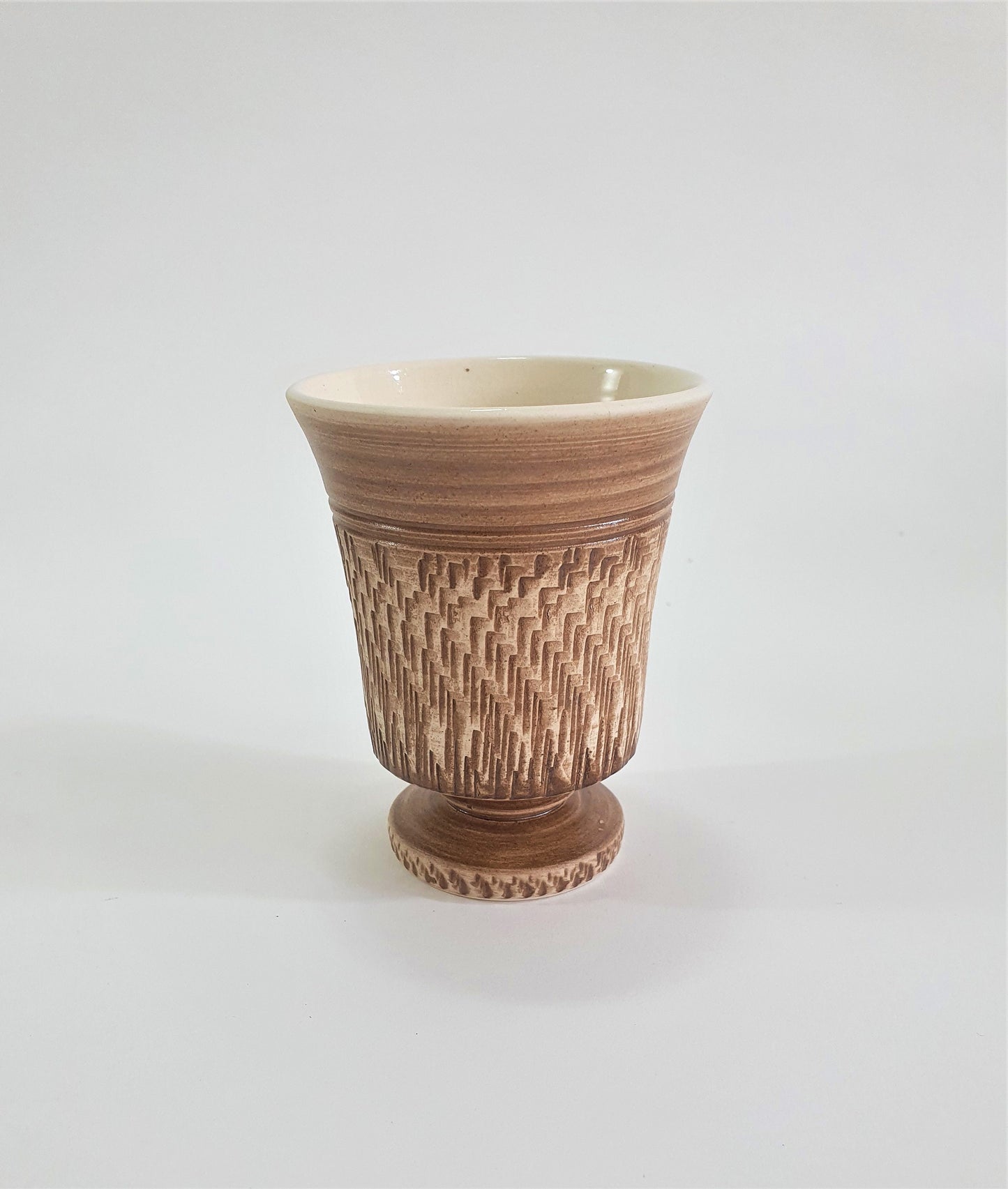Vintage Tony Bristow Pottery Goblet: British Brutalist Ceramic, Devon