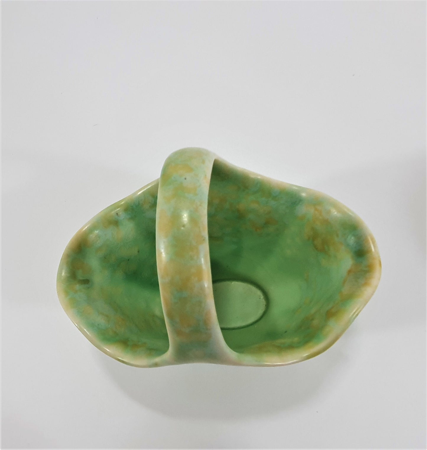 Vintage Wade Heath Posy Baskets: Green Flaxman Pottery Pair, c1939