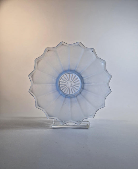 Blue Ankerglas Bernsdorf Frosted Glass Bowl. Art Deco 1937-8