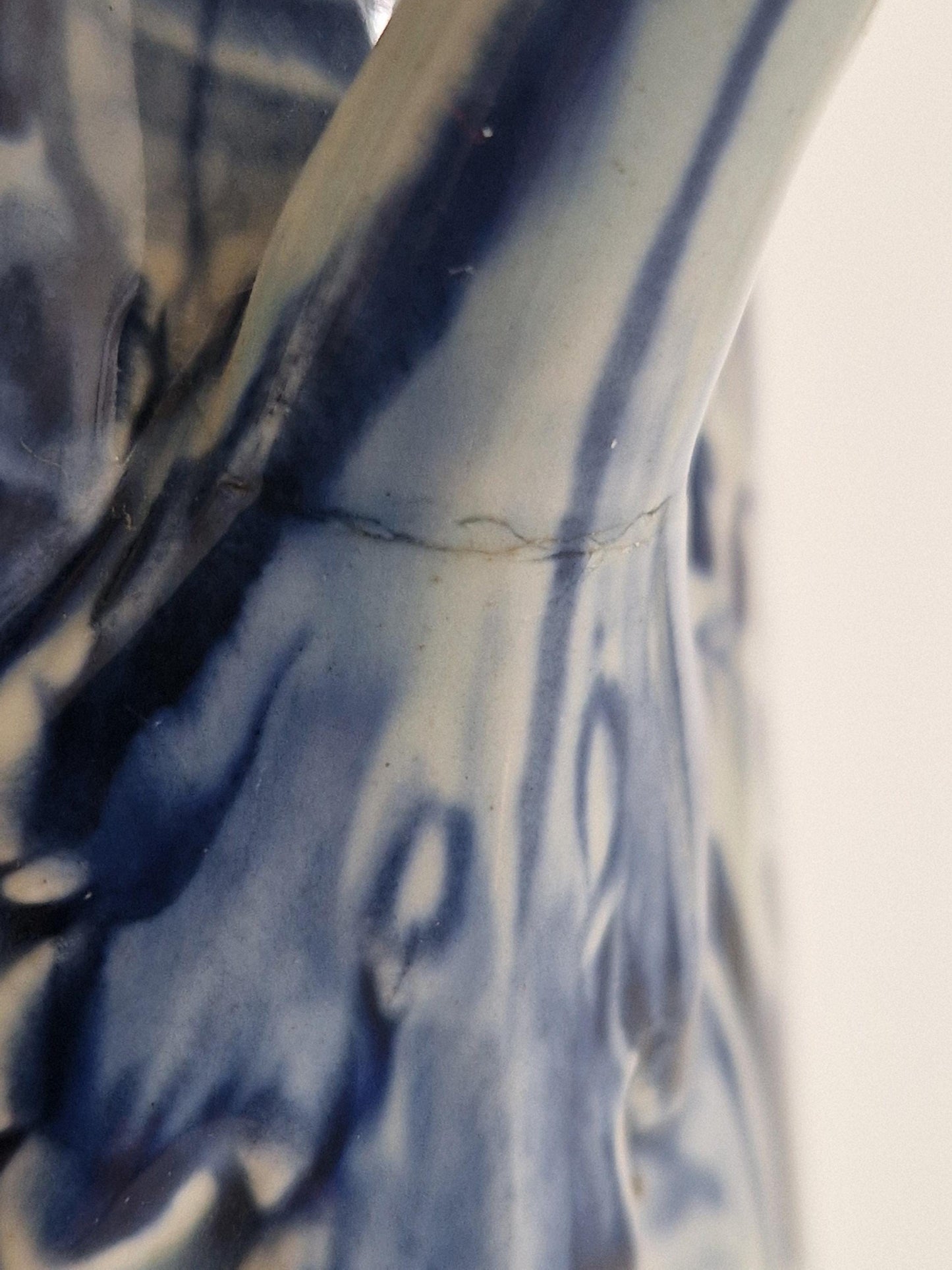 Vintage Blue and White Delft Vase with Handles, signed Digendorf. Hand Painted. c1880