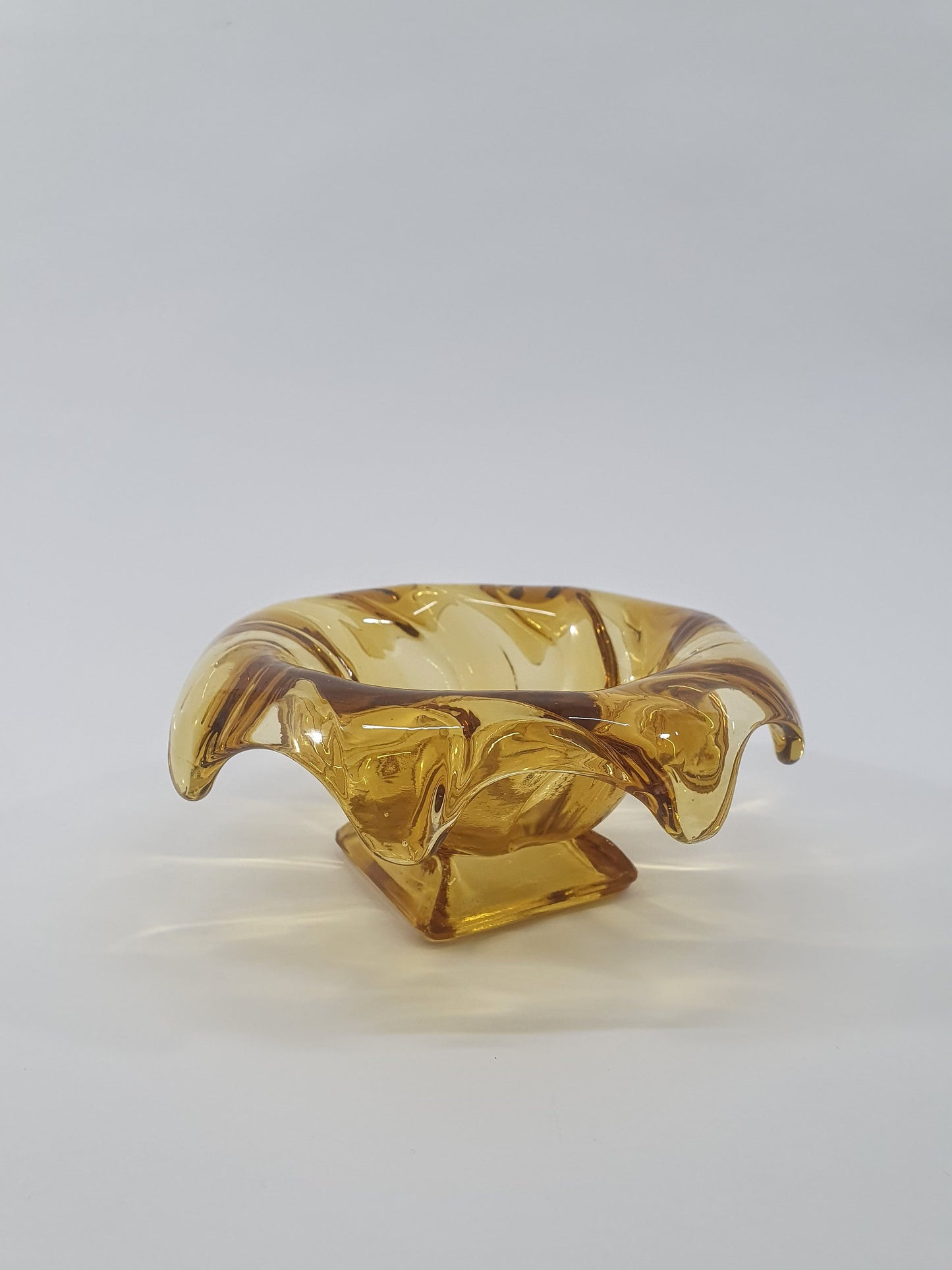 Smoky Amber, Art Deco, Bagley Equinox Glass Posy Vase - 1930s