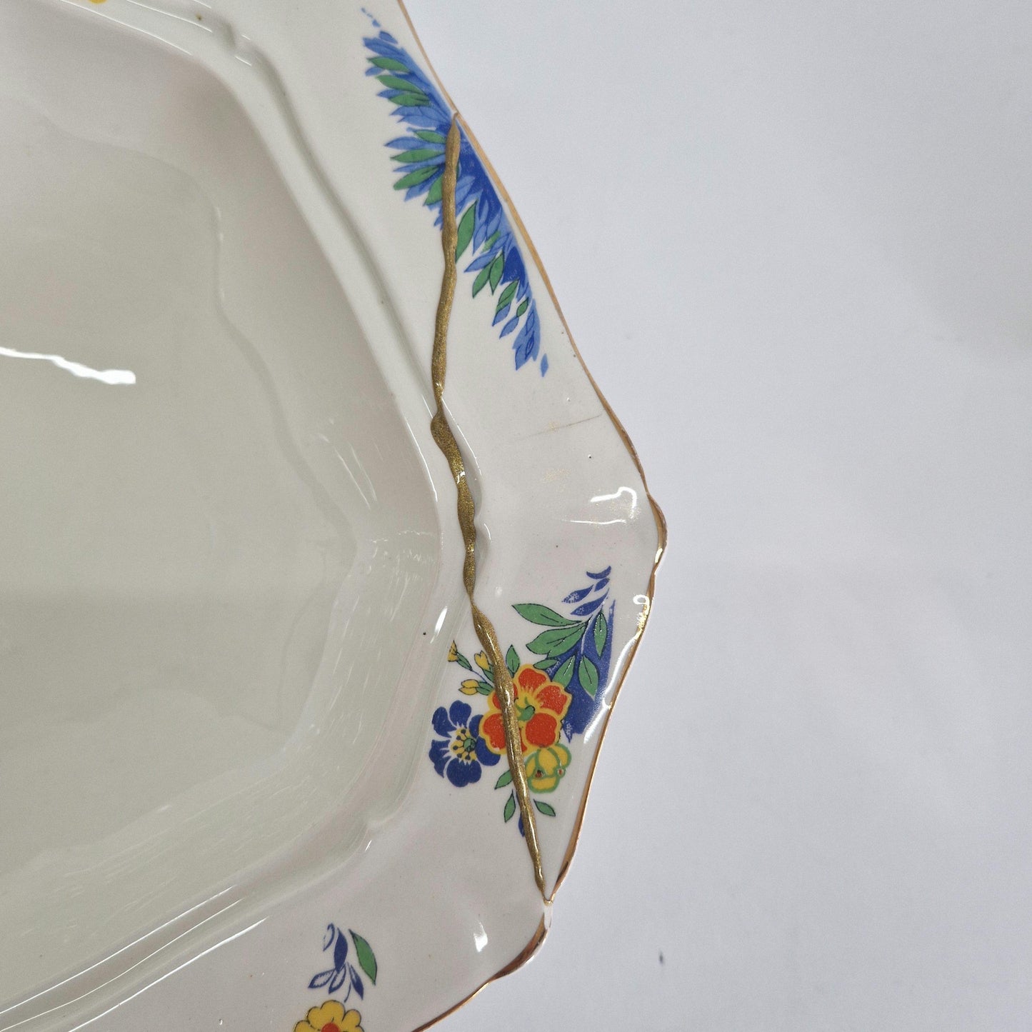Vintage Alfred Meakin Tureen: 'Julianna' Floral Design, Kintsugi Repaired