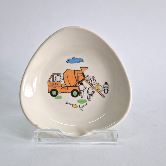 Vintage Wade Pin Dish, Humorous Concrete Mixer and Dice. c 1960s