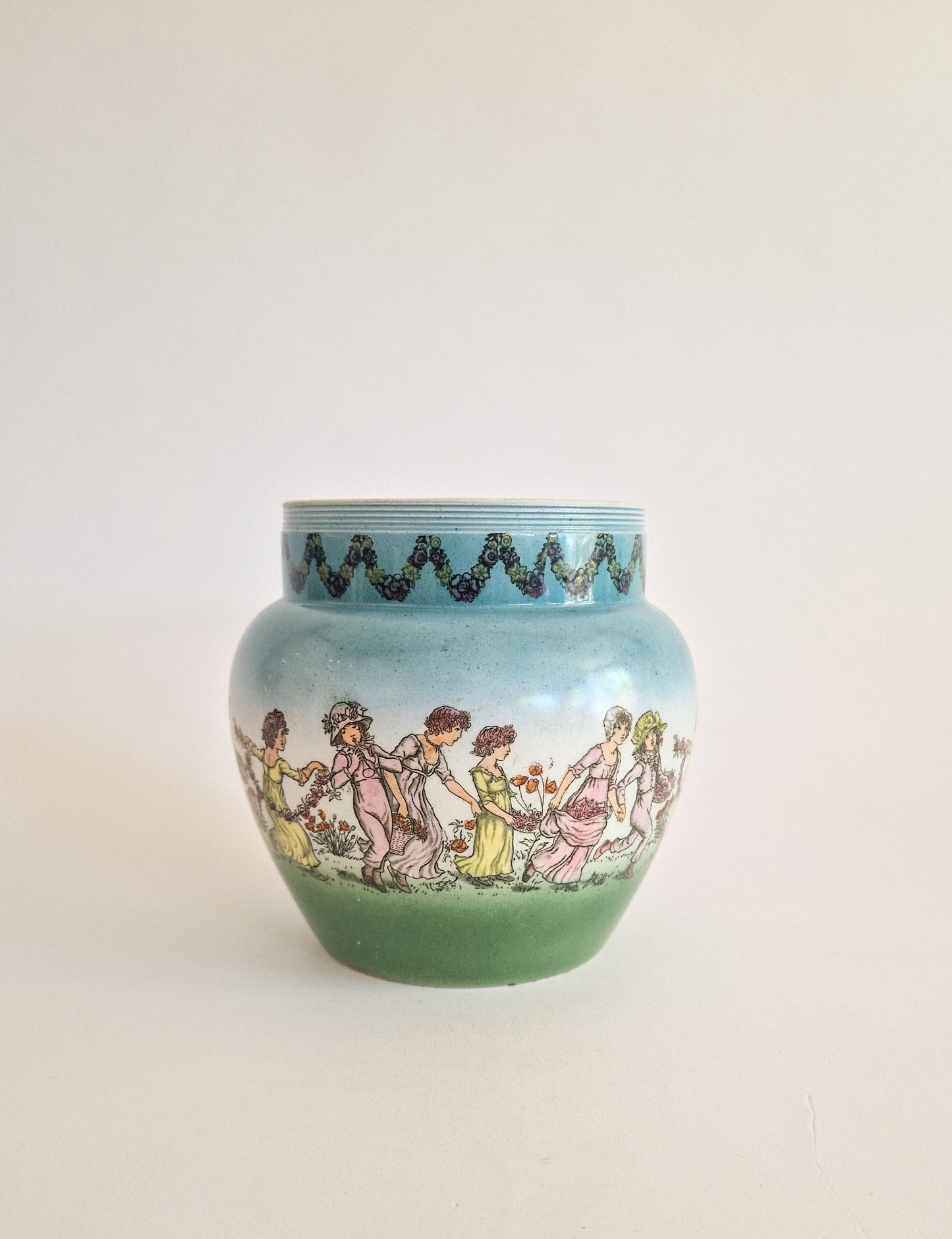 1930s Style Posy Bowl Decorated with Dancing Girls.