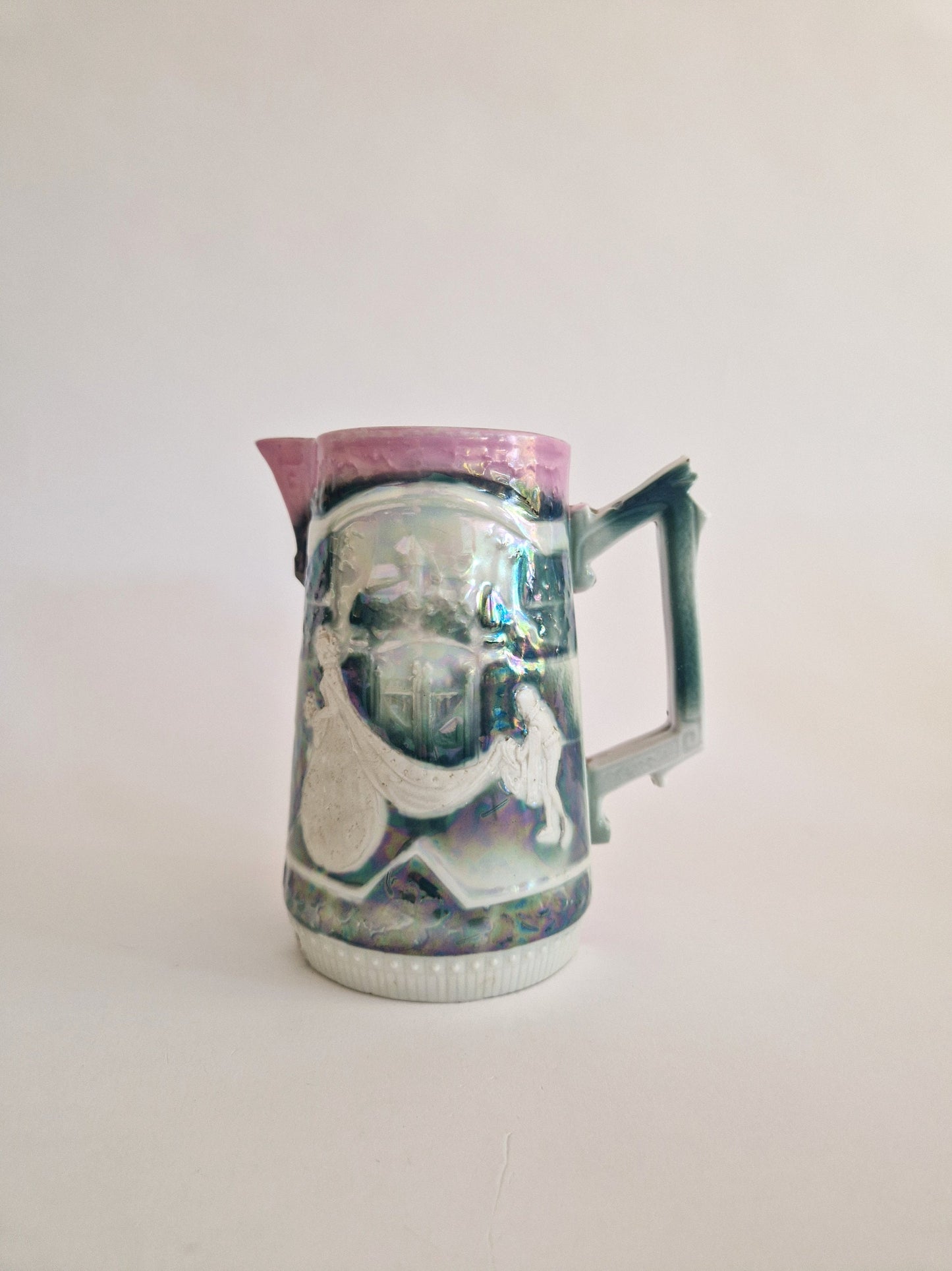 1900s Lustre Ware Jug: Bride & Pageboy Wedding Décor. c1900