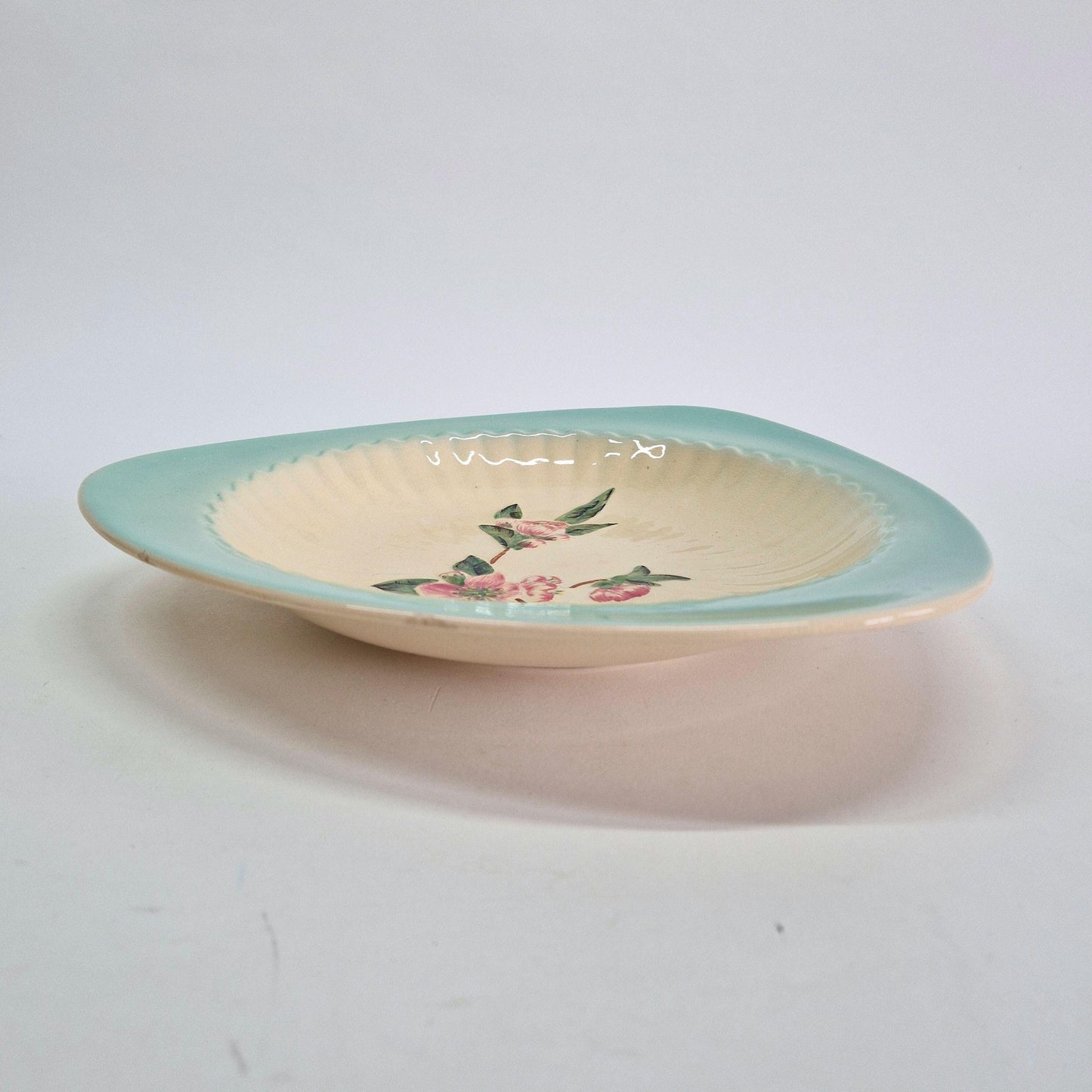 Vintage Shorter & Son, Floral Triangular Plate/shallow dish. c1940-50s