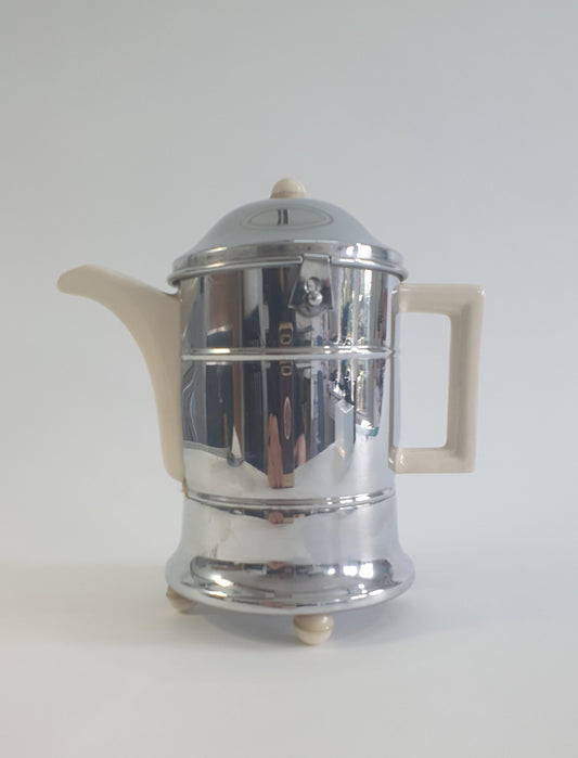 Vintage Ever-Hot Tea or Coffee Pot with Chrome and Thermal Insulated Cover.  c1950s