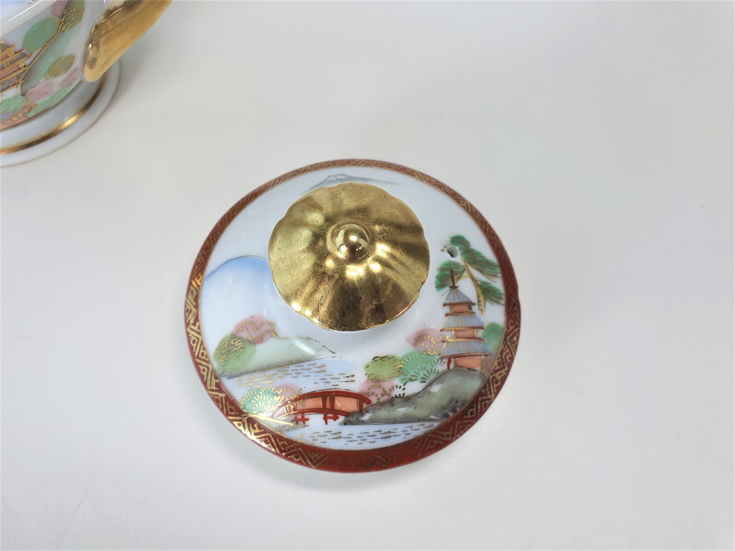 Japanese Sugar Bowl, Mid Century, Kitani, Noritake Style, Vintage, 1960's
