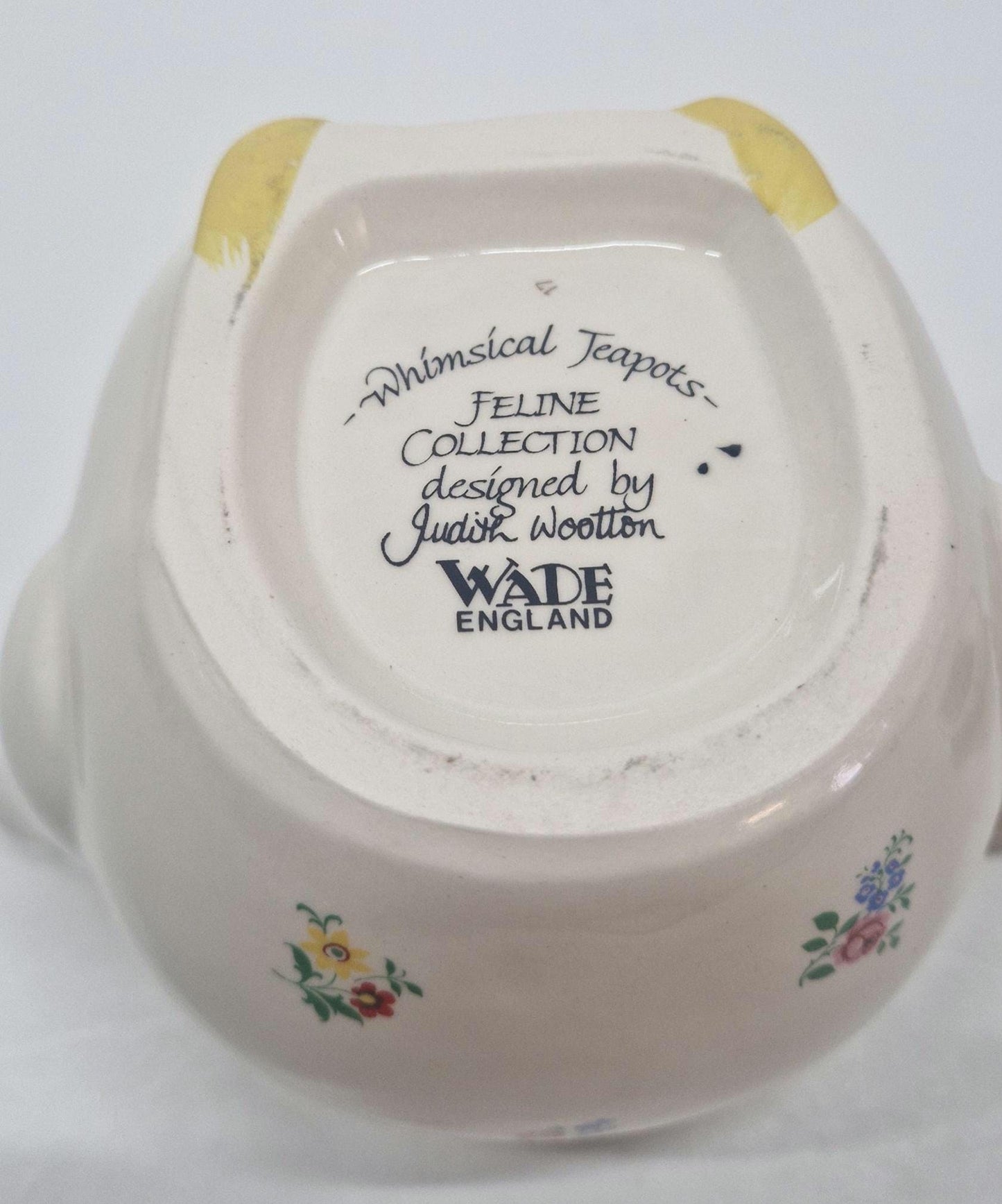 Collectible Wade Whimsical Teapot, Feline Collection. "Cat Nap"  c1980s