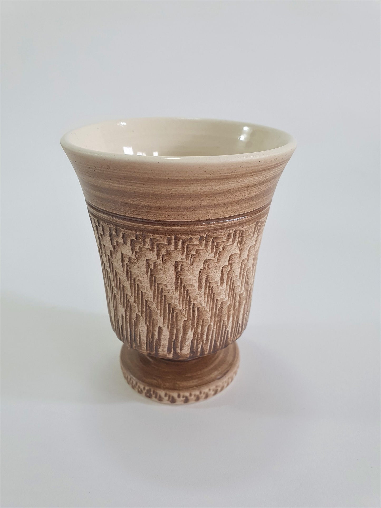 Vintage Tony Bristow Pottery Goblet: British Brutalist Ceramic, Devon