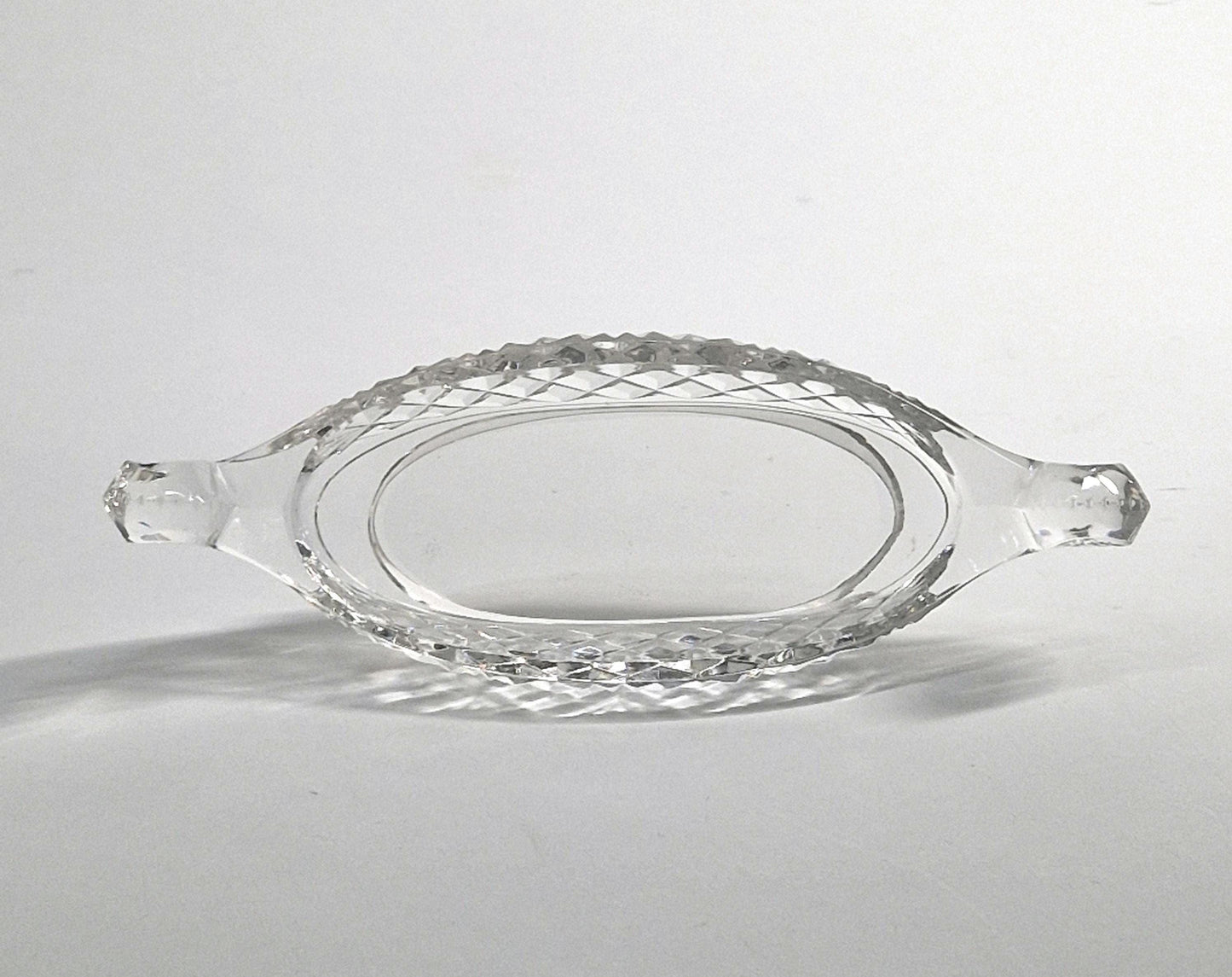 Inspired by Nordic Vikings. Small Crystal Cut Glass Trinket dish. Late 20th Century.