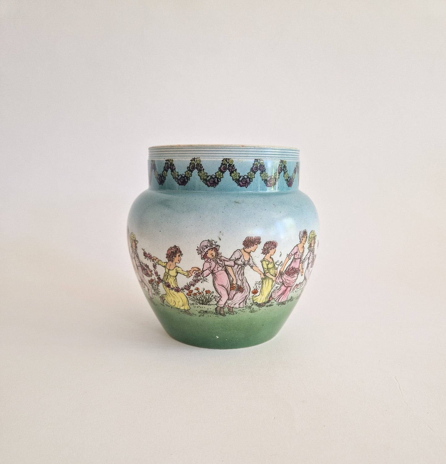 1930s Style Posy Bowl Decorated with Dancing Girls.