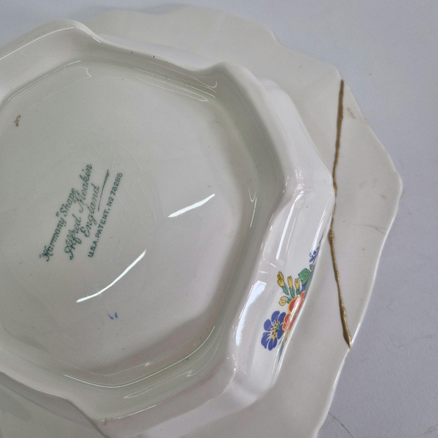 Vintage Alfred Meakin Tureen: 'Julianna' Floral Design, Kintsugi Repaired