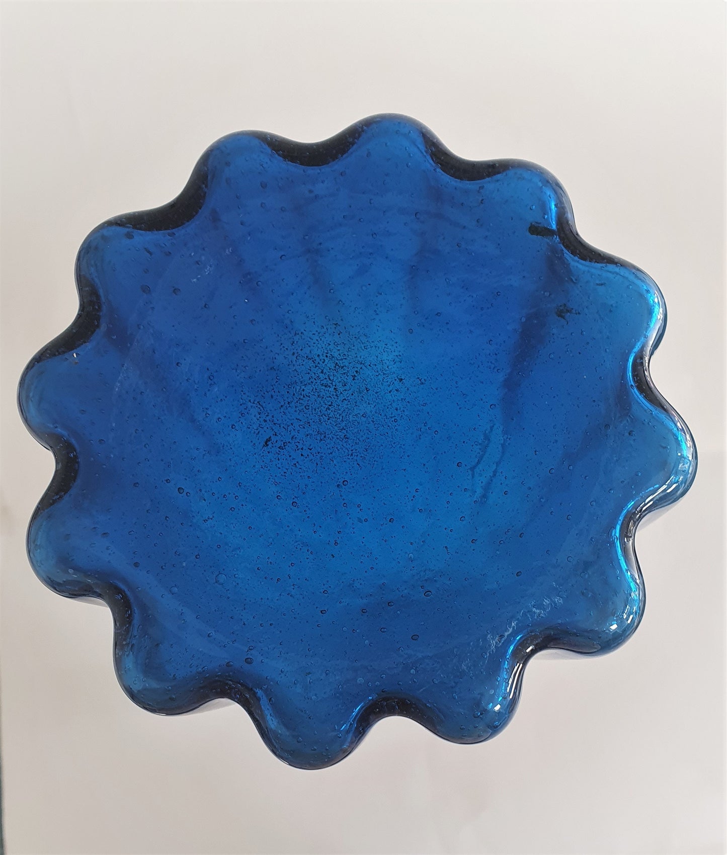 Vintage Empoli Blue Fluted Glass Bottle  c1960's