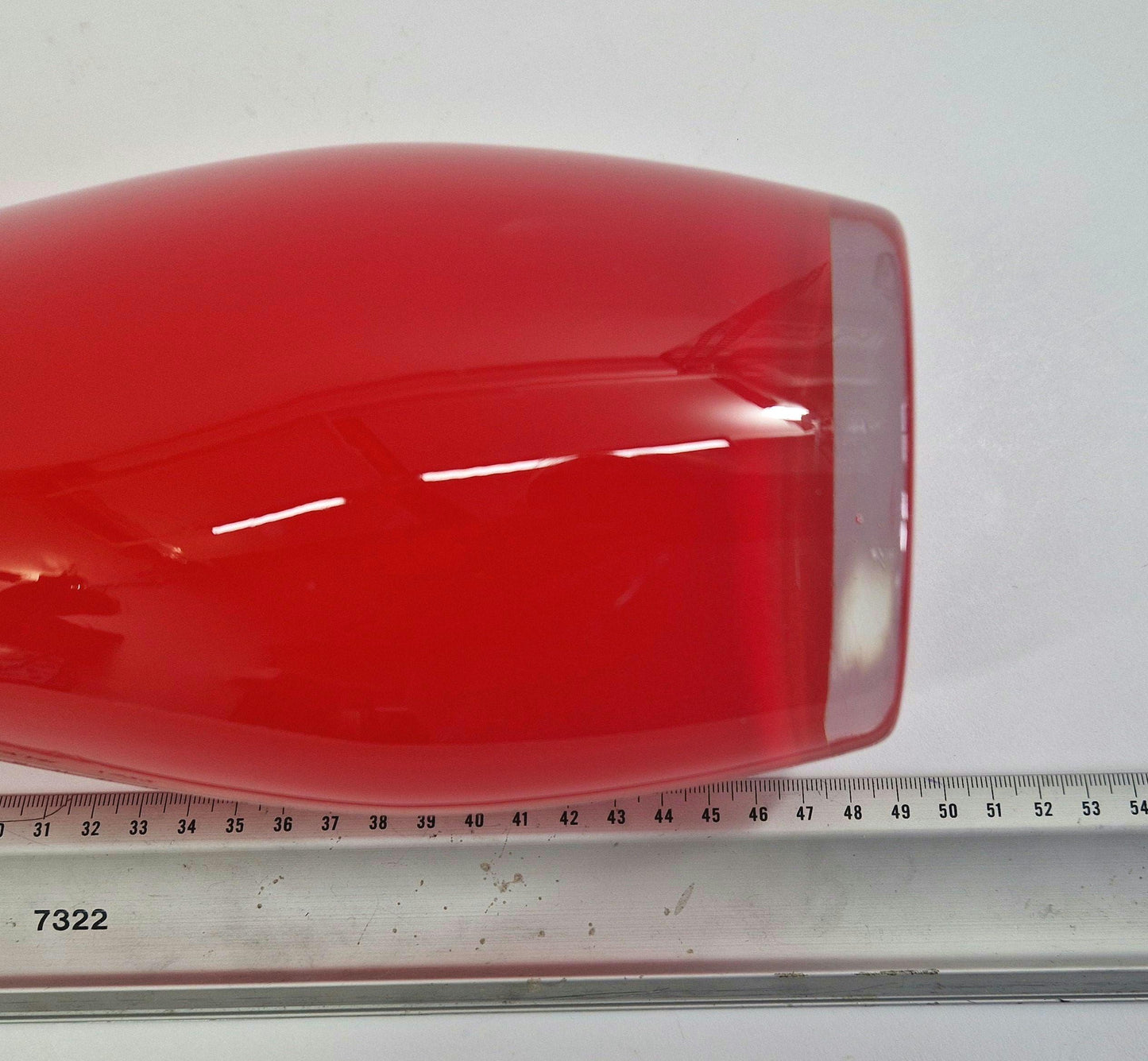 Tall Red Opaque Glass Vase: Mid-Century Murano Art Glass