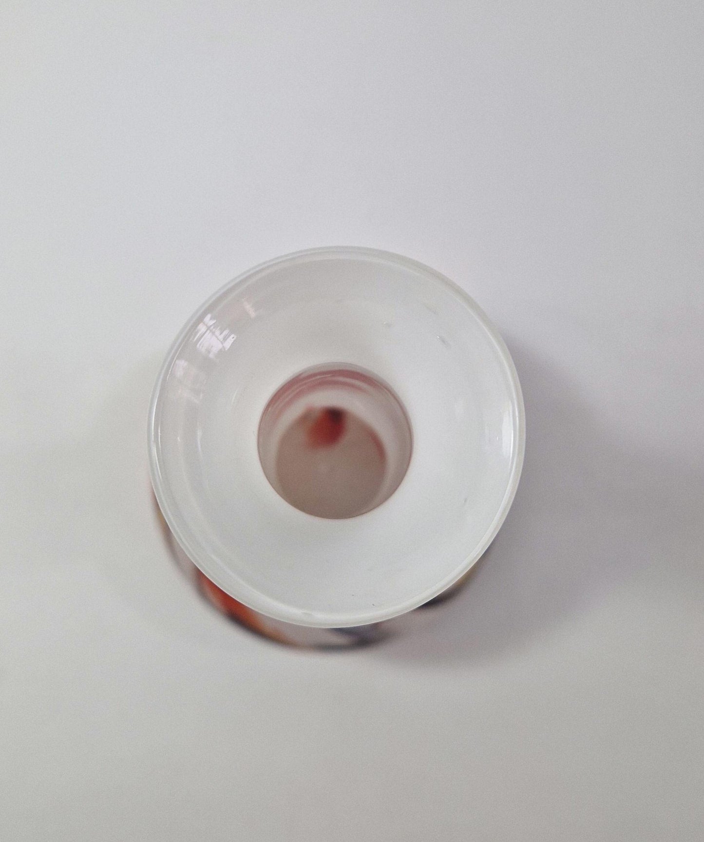 Vintage Opaline Florentine Orange and Brown Art Glass Vase. c1970s