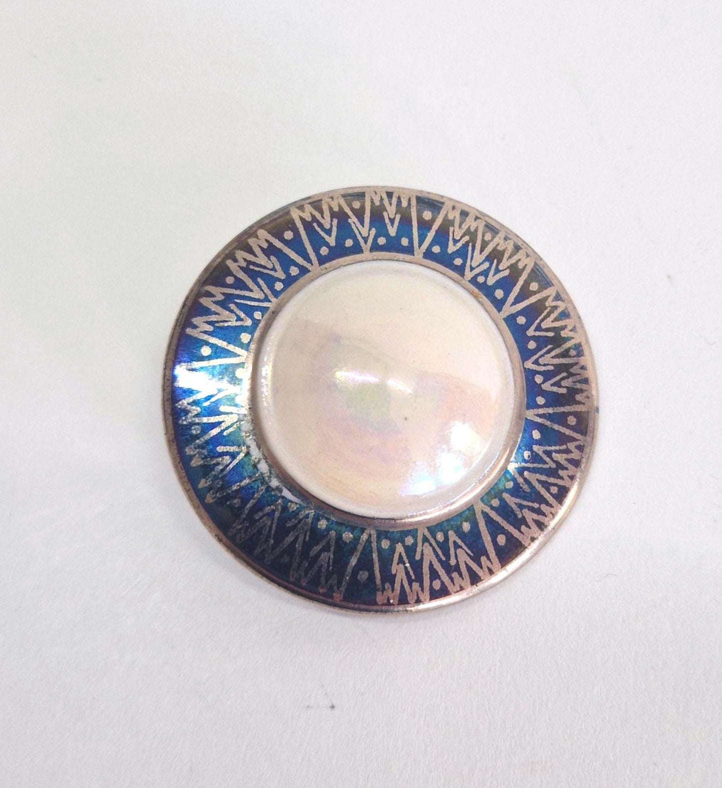 Vintage Jewelry Bundle: Art Deco Ring, Mother of Pearl Choker, Brooches