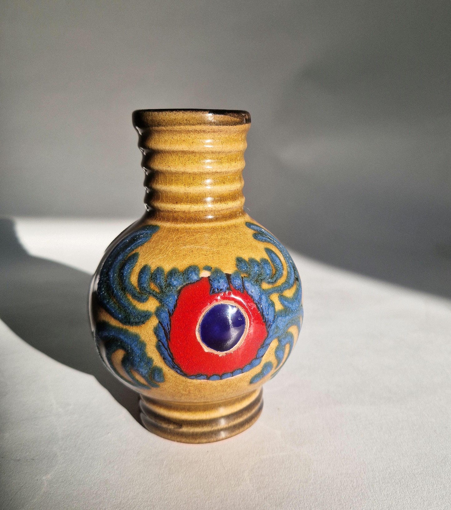 Vintage Marei Keramik Vase with Fat Lava Glaze. Mid Century