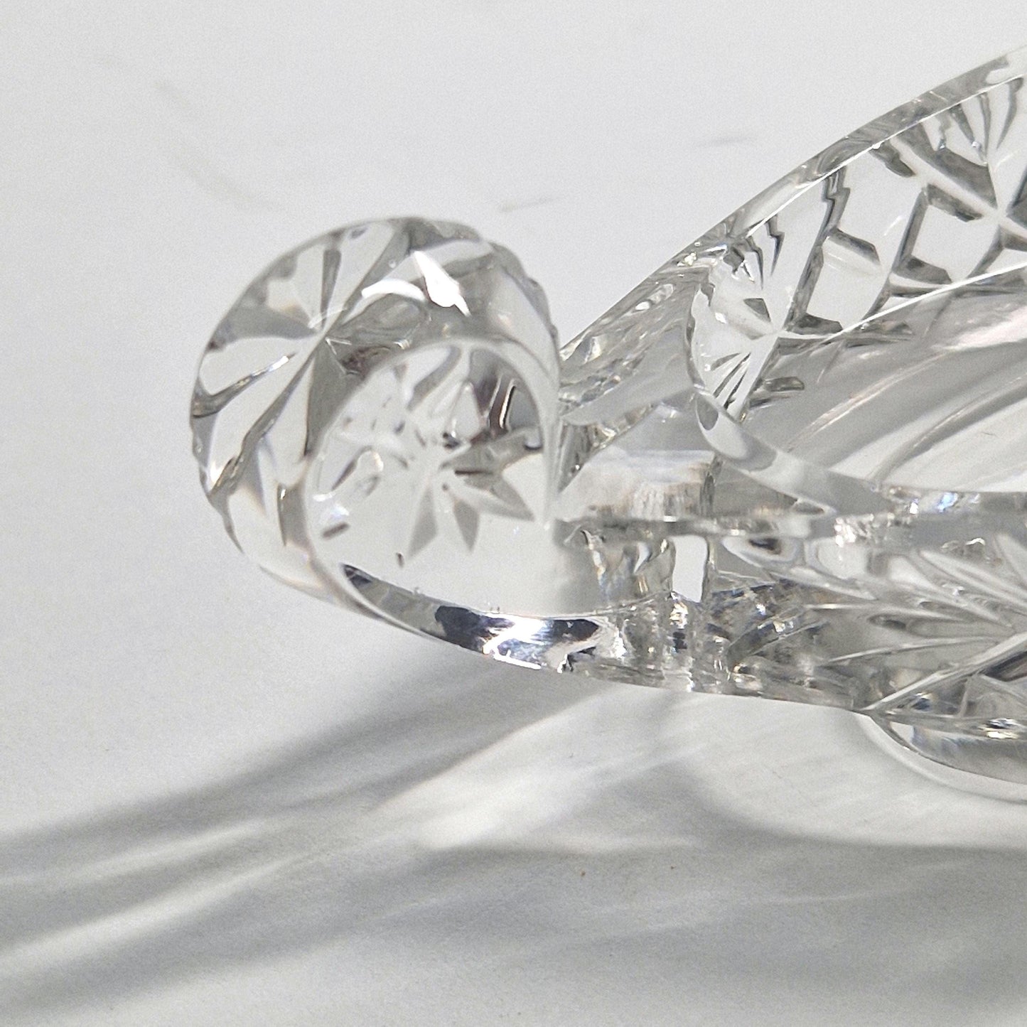Inspired by Nordic Vikings. Small Crystal Cut Glass Trinket dish. Late 20th Century.