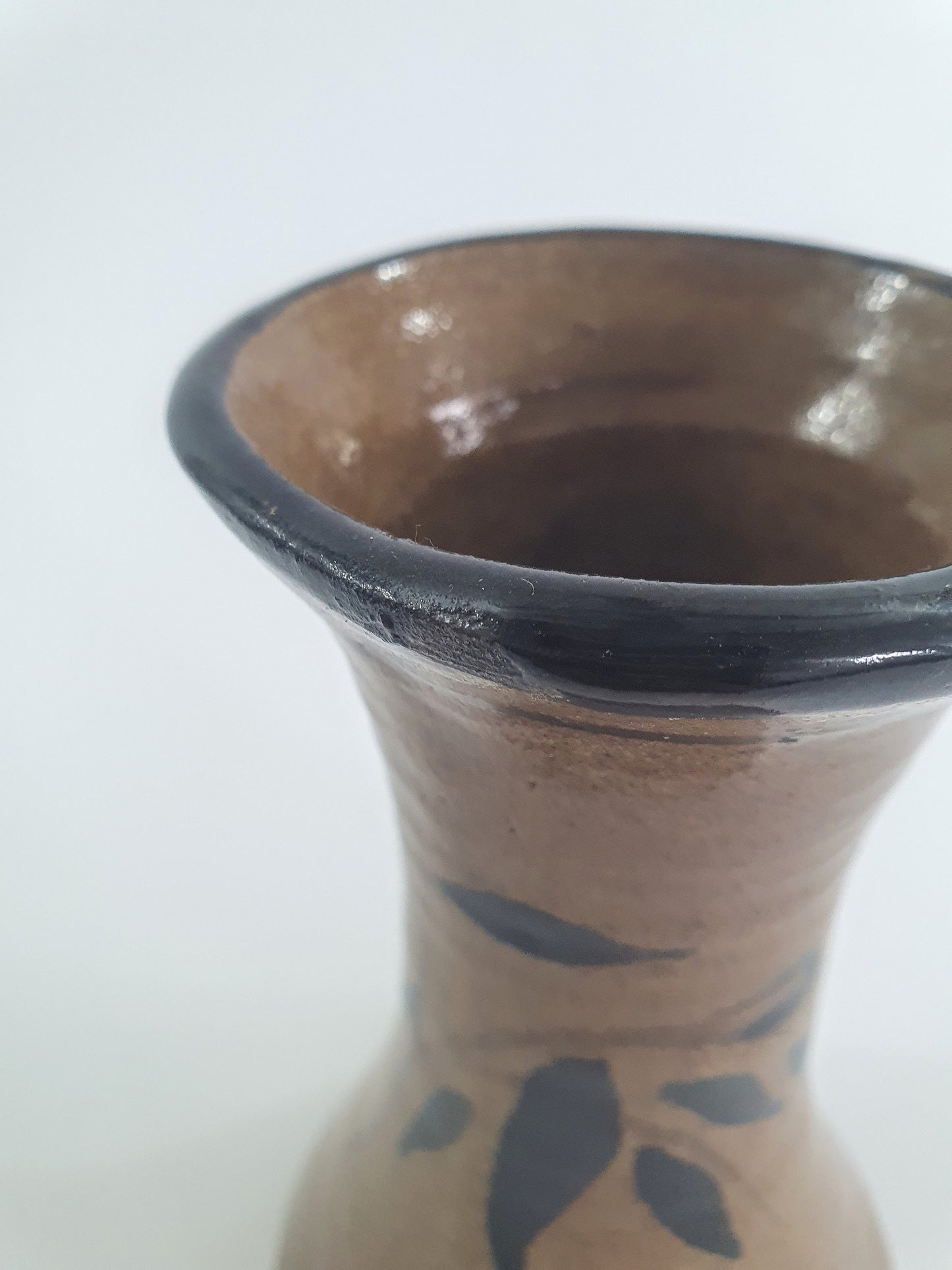 Vintage Jeremy Leach Stoneware Vase: Tenmoku Glaze, Moorlands Pottery
