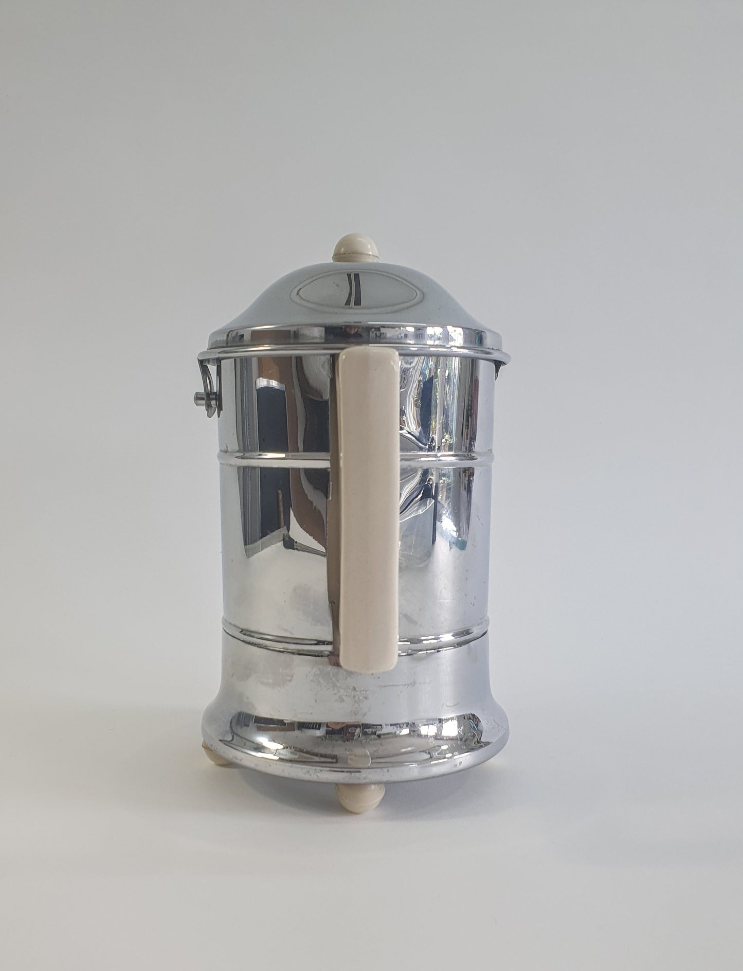 Vintage Ever-Hot Tea or Coffee Pot with Chrome and Thermal Insulated Cover.  c1950s