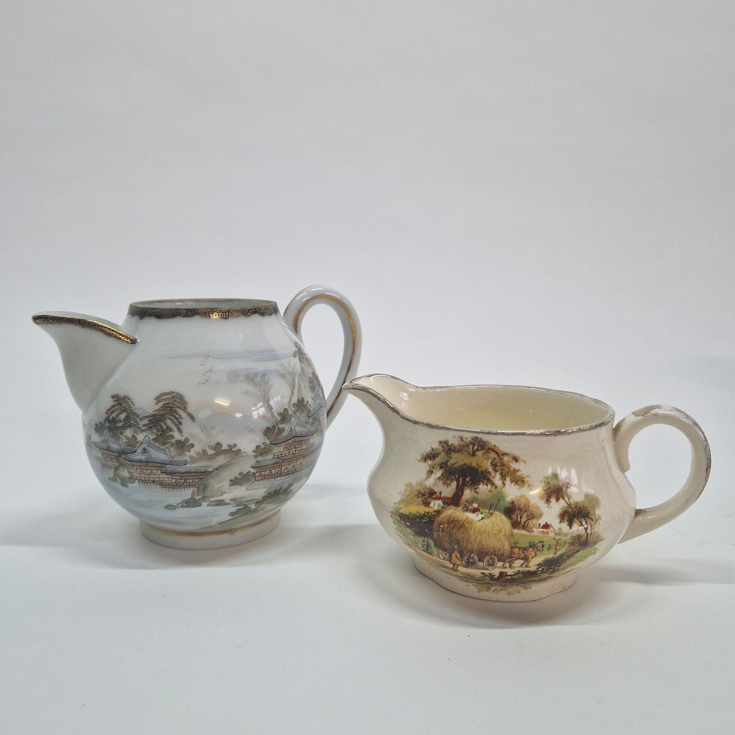 Motley Crew of 6 Creamers and 1 Portmeiron Soup Bowl. 1900-70s