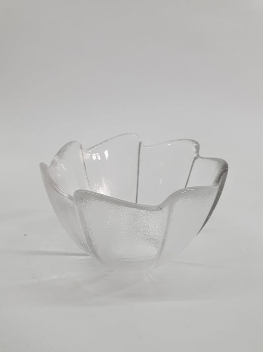 Dartington Crystal Bowl: Vintage Wave Rim Glass Bowl, c1980s