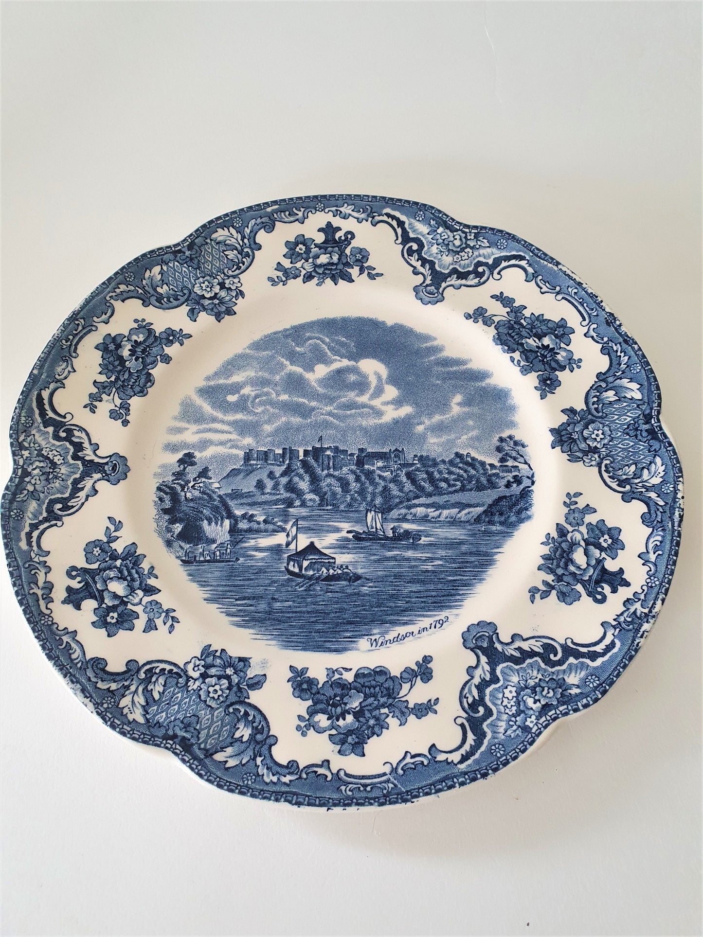 Vintage Johnson Bros Old Britain Castles Plate Set: 1930s Windsor & Blarney Castle