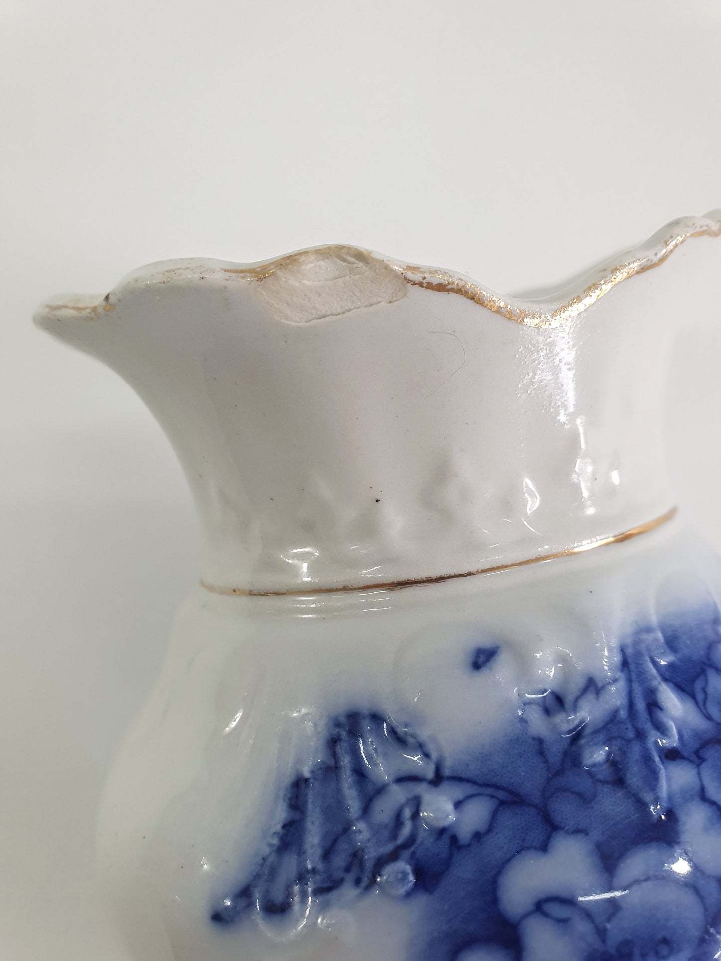 Rare Myotts 'Oriel' Flow Blue Vase or Toothbrush Holder. c1900s