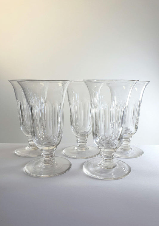 A Rare Set of 6, Antique Cut Lead Crystal Jelly Glasses. Georgian c1820s