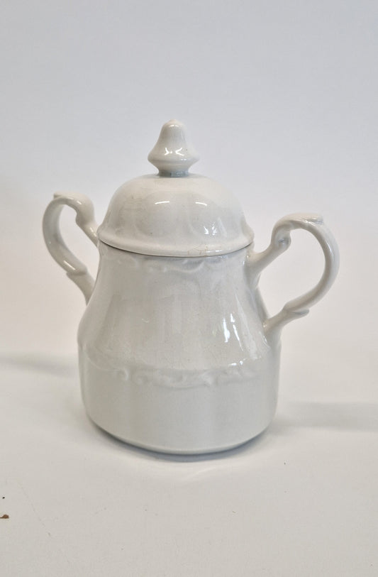 Vintage 2 Handled Sugar Bowl with Lid by J&G Meakin. Sterling Colonial.  c1930s
