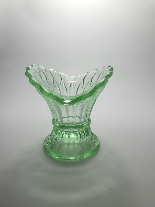 1930s Bagley Glass Green 'Wheatsheaf' Posy Vase.