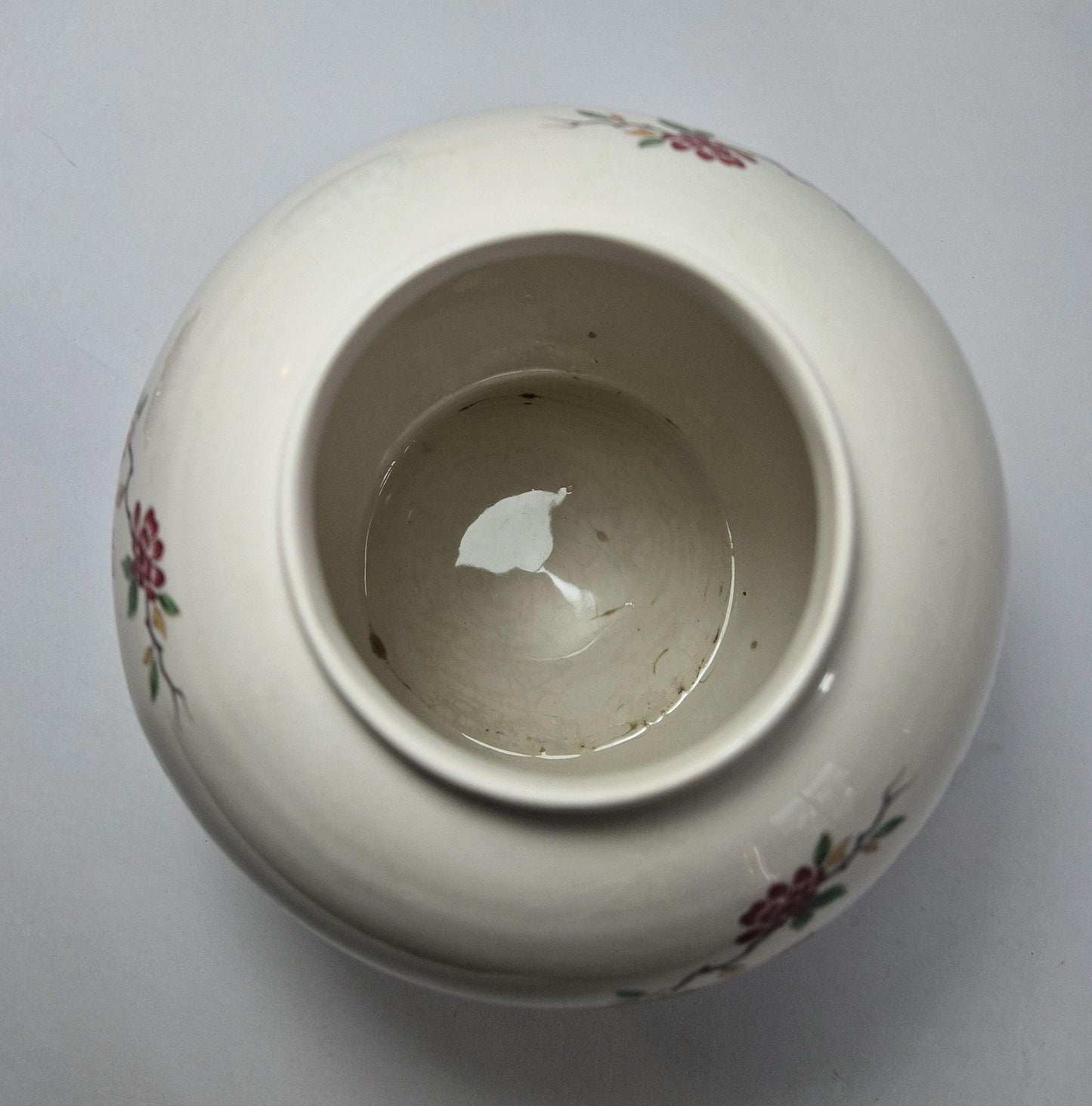 Large Vintage Ginger Jar with Bird of Paradise on Blossom Branch. Burleigh Ironstone. c1940