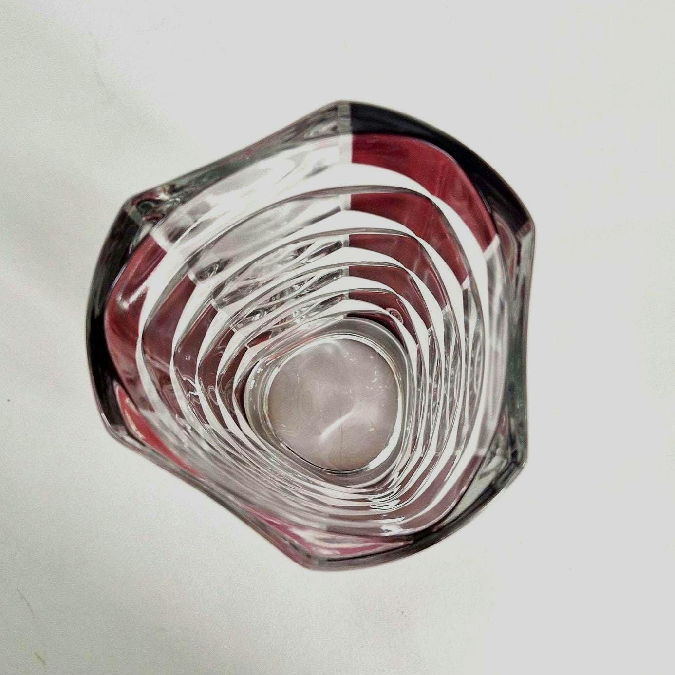 Large Mid Century Red and Clear  Art Glass Vase. JG Durand, France. c1960s