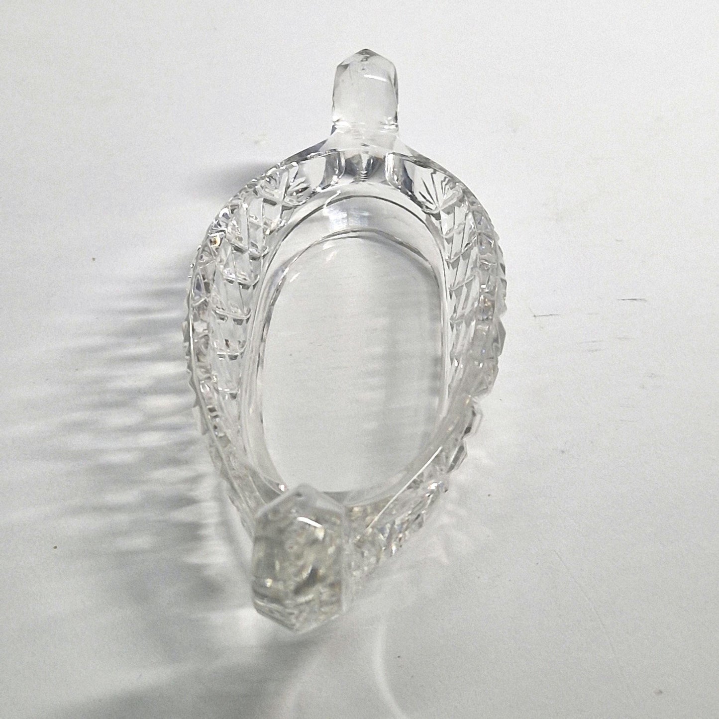 Inspired by Nordic Vikings. Small Crystal Cut Glass Trinket dish. Late 20th Century.