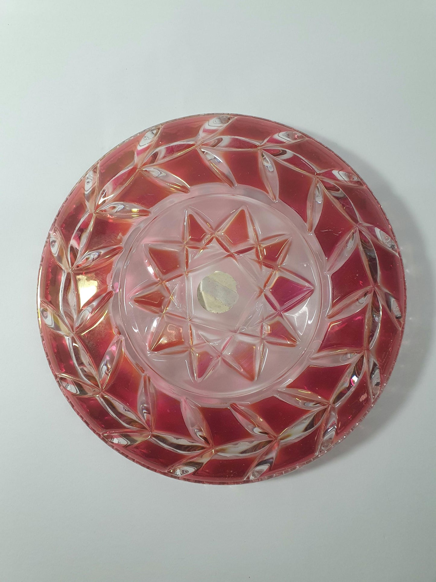 Mid Century Walther Kristallglas Dish with Chrome Serving handles. c 1960/70s