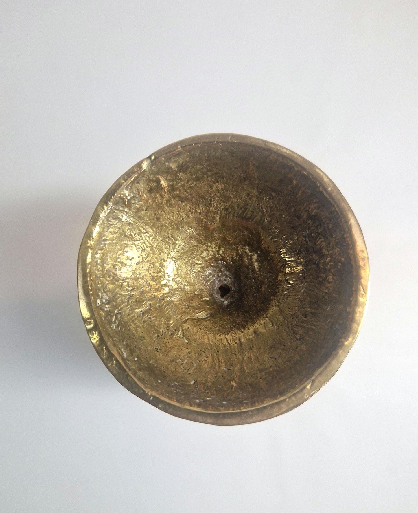 Antique Brass Urn, Heavily Engraved, Indian Deity Playing Pipe.