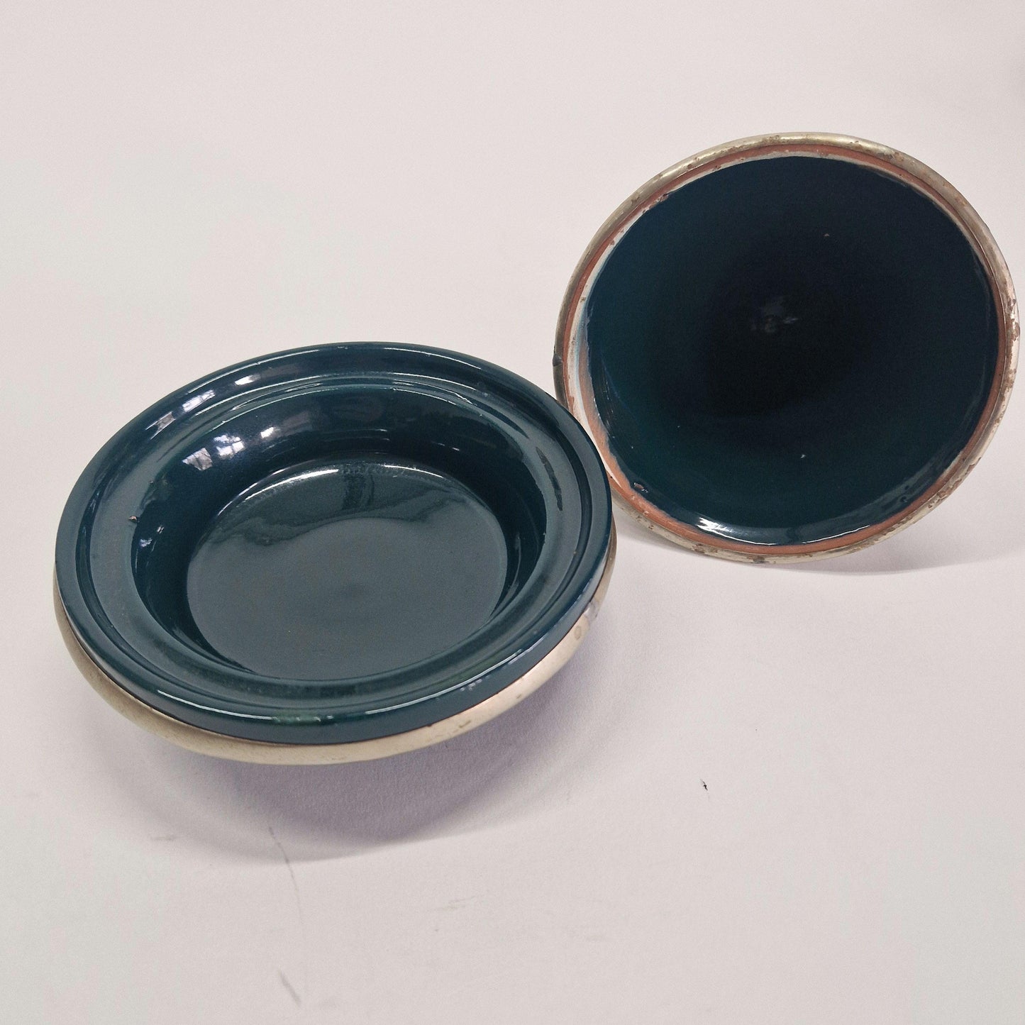 Vintage Forest Green Tagine with metal Embellishment c1980s