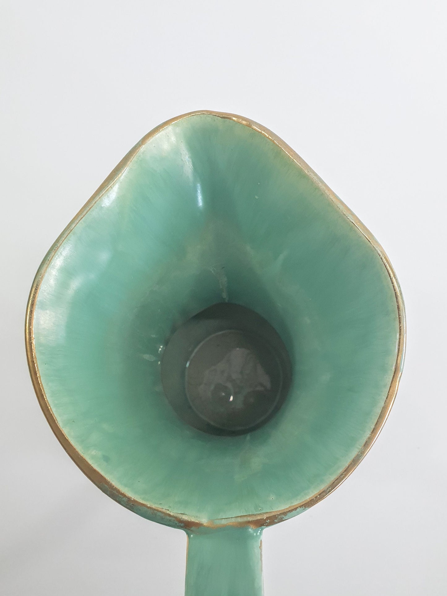 Vintage West Germany Art Pottery. Brown-Green Dripware Jug. c1980's