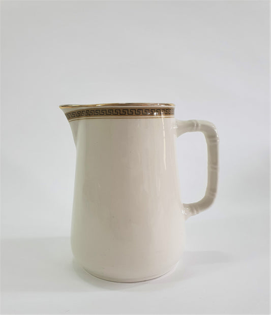 Sampson Bridgwood Ironstone Jug, Cream with Decorative Rim, Vintage, 1960's