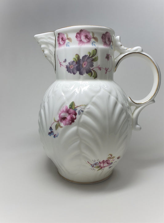 Vintage Coalport Bone China Jug: Mask Head Spout, Floral Design, Gold Rim (c1979)