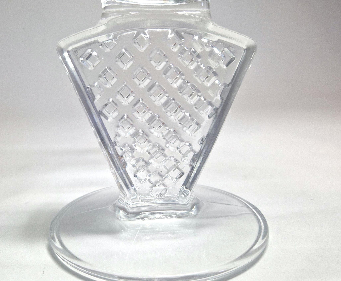 Vintage Cristal d’Arques-Durand Gaufrette Champagne Glass with Geometric Stem. c 2000s