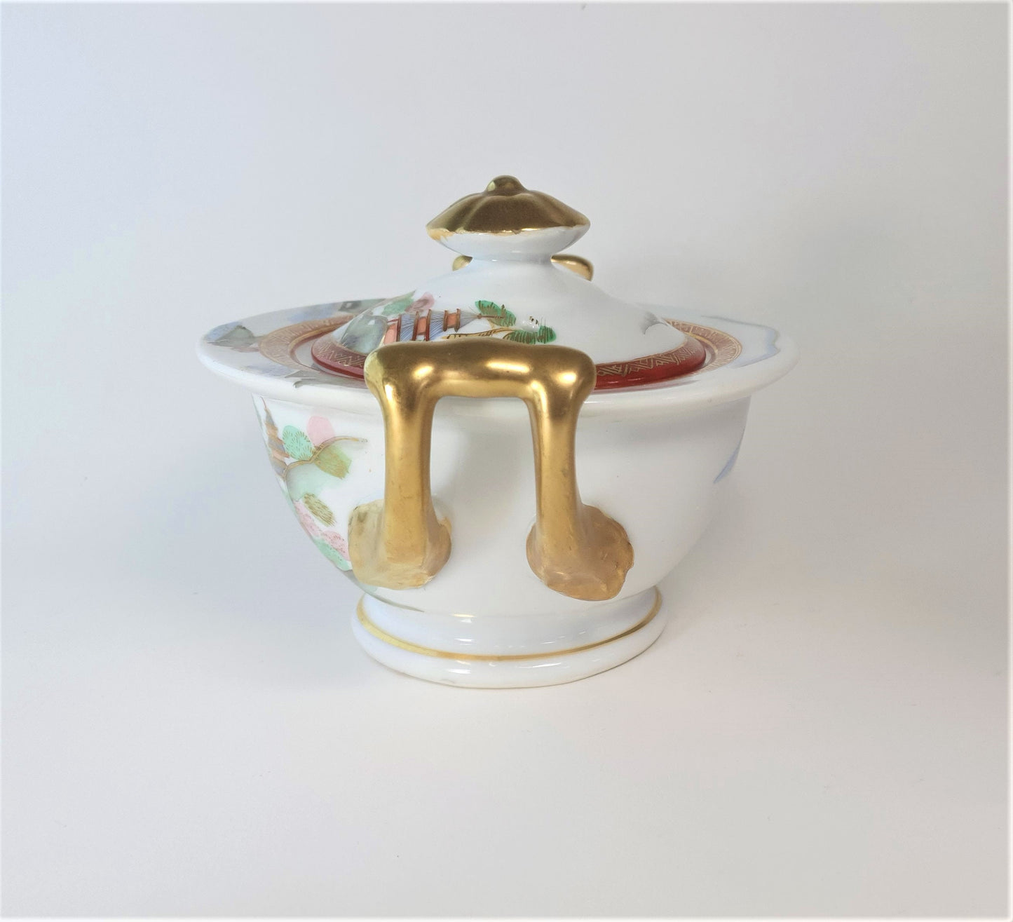 Japanese Sugar Bowl, Mid Century, Kitani, Noritake Style, Vintage, 1960's
