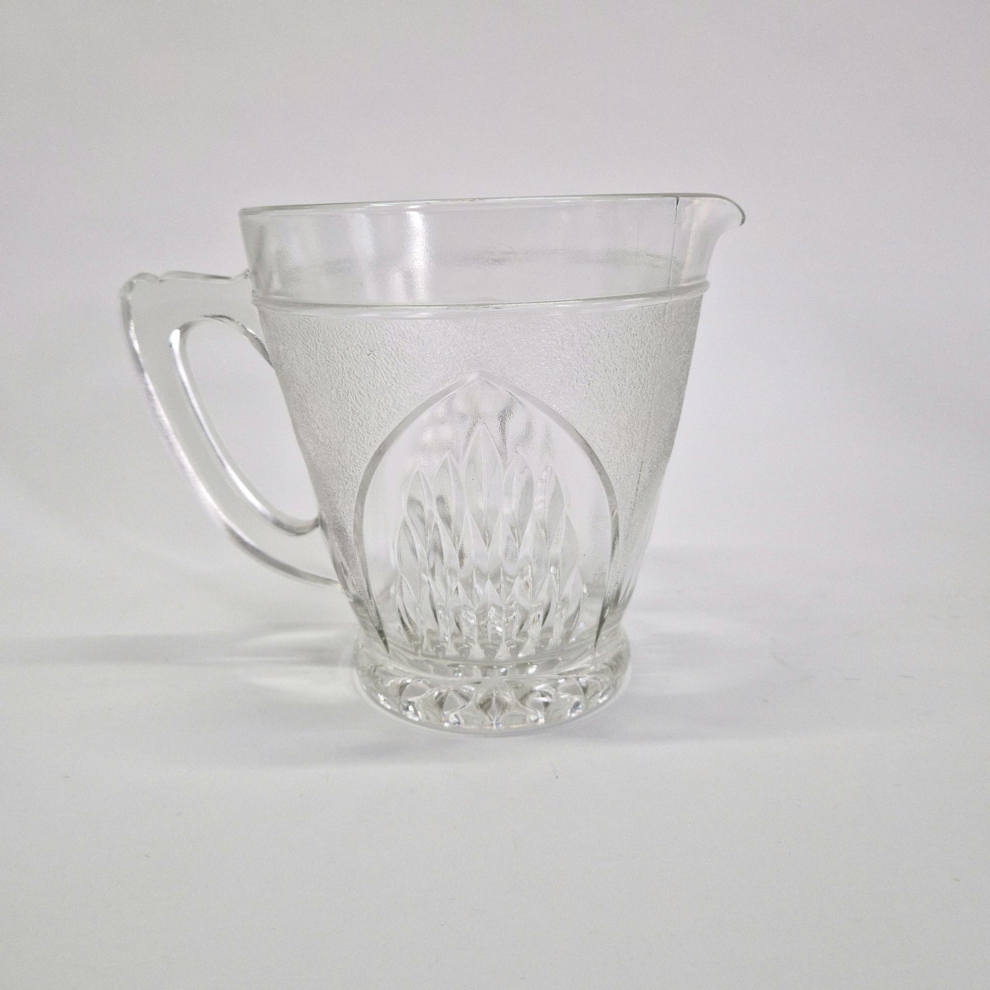 1950s Nordic Glass Jug/Pitcher by Sherdley Ravenhead. Clear and Frosted Molded Glass.