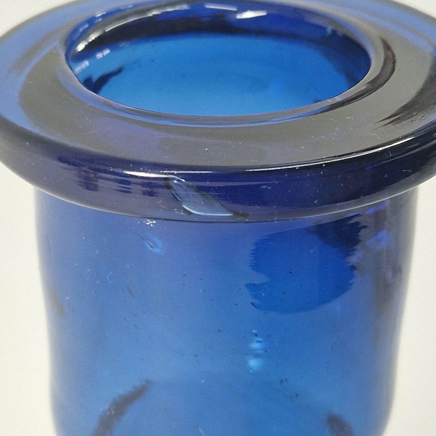 Vintage Turkish Cobalt Blue Glass Hookah Bottle. c1990s