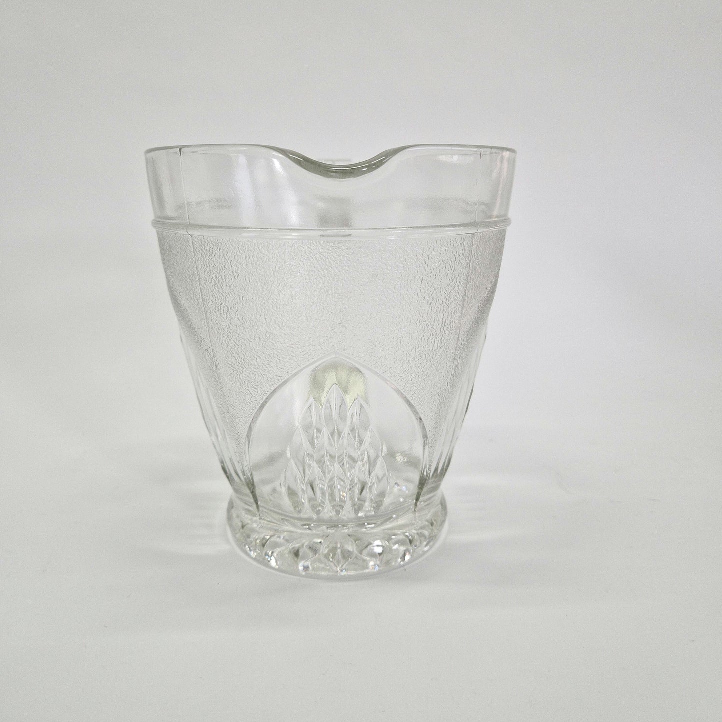 1950s Nordic Glass Jug/Pitcher by Sherdley Ravenhead. Clear and Frosted Molded Glass.