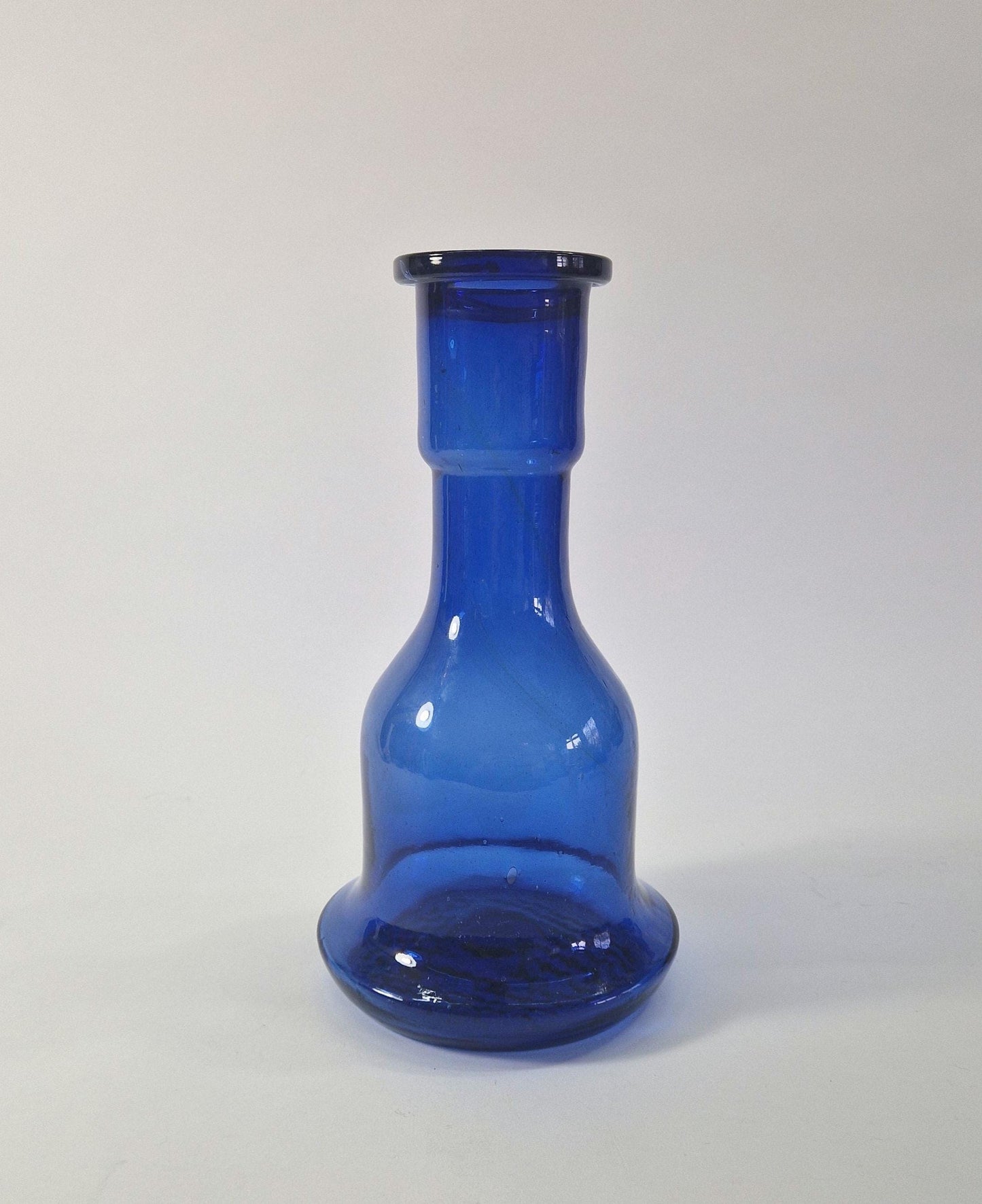 Vintage Turkish Cobalt Blue Glass Hookah Bottle. c1990s