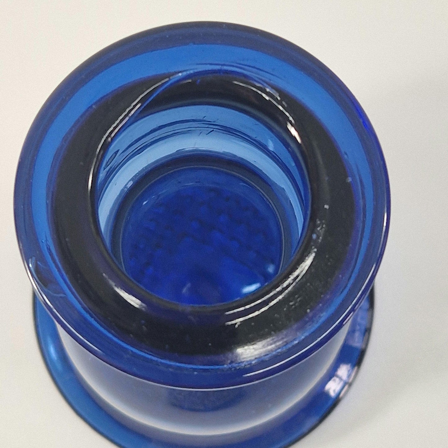 Vintage Turkish Cobalt Blue Glass Hookah Bottle. c1990s